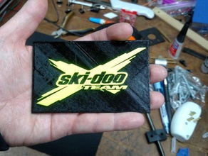 ski-doo x-team logo işaretler ve logolar skidoo ski doo kar arabası 3d print model - Mito3D