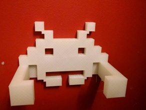 tp invader bathroom space toilet paper holder 3d print model - Mito3D