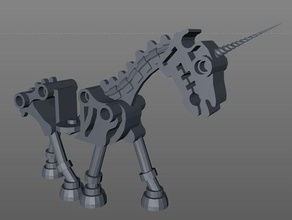 Skelett-Einhorn-split Tiere Pferd lego Skelett Einhorn 3d print model - Mito3D