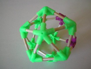 icosahedron vertice math created freecad geodesic platonic solid polyhedra 3d print model - Mito3D