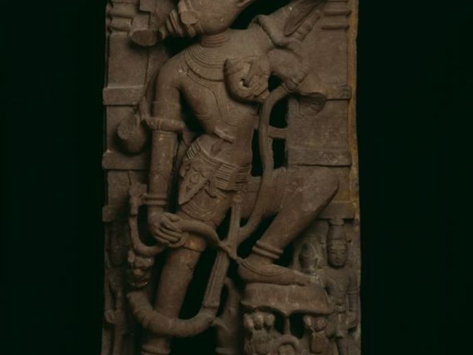 el jabalí de la encarnación, dios vishnu varaha levantamiento diosa tierra bhudevi siglo 11 exploraciones réplicas 3D print model - Mito3D
