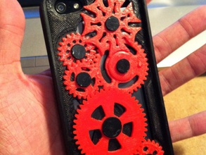 iphone 5 gear case geneva mechanism mobile cover gearcase gears iphone5 3d print model - Mito3D