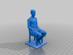 young man sitting chair people body boy figure figurine human kinect mesh mixer netfabb reconstructme 3d print model - Mito3D