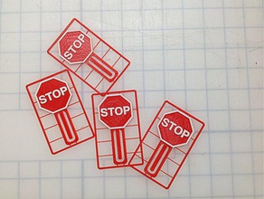 stop sign bookmark business card snapout 3d print model - Mito3D