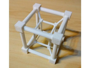 ipercubo tesseract per la matematica 4d 3d print model - Mito3D
