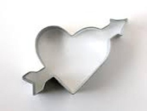 arrow heart cookie cutter 3d printing valentines day 3d print model - Mito3D