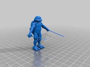 tartarugas ninja - leanordo criaturas animais dos desenhos animados o personagem luta lutador a figura verde modelo espada tutle 3d print model - Mito3D