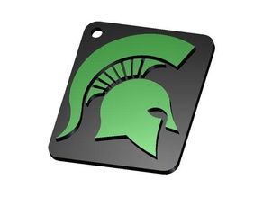 michigan state sparty key fob keychains 3d print model - Mito3D