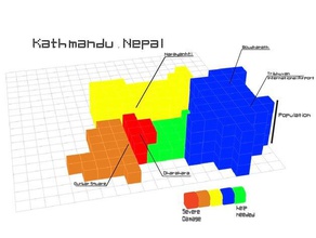 nepal3drelief city map kathmandu 3d printing nepal nepalearthquake 3d print model - Mito3D