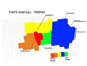 nepal3drelief Stadtplan kathmandu 3d-drucken nepal nepalearthquake 3d print model - Mito3D