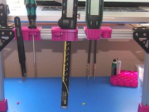 openbeam tool holder - tweezer dmm electronics 3d print model - Mito3D