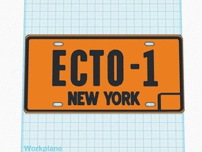 ghostbusters ecto-1 plate props 3d print model - Mito3D