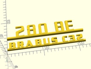 custom mercedes 280 emblem automotive car font logo rounded 3d print model - Mito3D