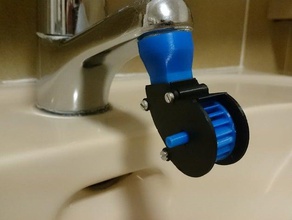 mini rubinetto dell'acqua a turbina giocattoli meccanici lama flusso incrociato il generatore meccanica in miniatura rotore toccare giocattolo acqua 3d print model - Mito3D