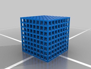 simples 8xcubic estrutura de 1 polegada A impressão 3d testes lattice cúbico 3d print model - Mito3D