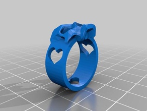 Schädel-Herz-ring 3d-drucken halloween Herz ring Schädel 3d print model - Mito3D
