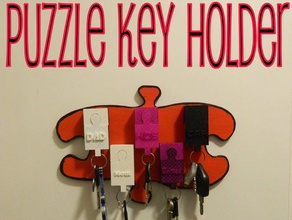 puzzle key holder decor cool diy hanger instructables keychain keyring name tag 3d print model - Mito3D