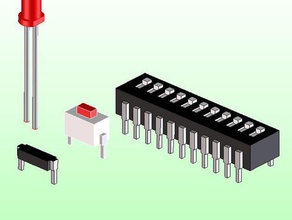 dip switch a pulsante con led elettronica stl modelli spaziali l'elettronica 3d print model - Mito3D
