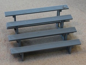 simple toy bleachers - scale your dollhouse 1 24th is playsets bench benches bleacher chair doll 3d print model - Mito3D