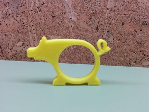 pig foulard ring rings napkin piggy piglover scout 3d print model - Mito3D