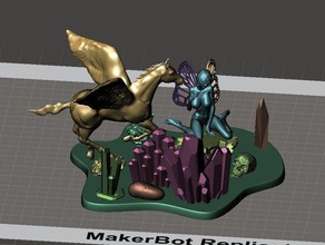 pegasus de fadas esculturas a arte colagem cristal fantasia nude 3d print model - Mito3D