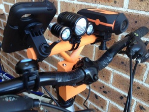 v-förmigen Fahrrad-Zubehör bar sport im freien Fahrrad Licht gopro iphone mount tinkercad 3d print model - Mito3D