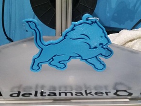 detroit lions wall hanger sport & outdoors logo nfl 3d print model - Mito3D
