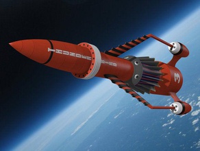 thunderbird 3 style rocket 3d printing space spaceship tb3 thunder travel 3d print model - Mito3D