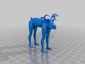 antler piggy learning antlers demon feet legs pig pigs teeth 3d print model - Mito3D