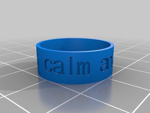 gardez le calme heureux les anneaux personnalisé 3d print model - Mito3D