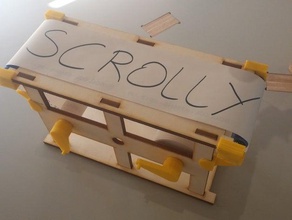 scrolly- scrolling table diy analog mechanical rewind scroll write 3d print model - Mito3D