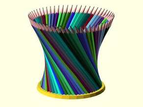 hyperboloid base desktop pencil holder containers geometry openscad cup pot 3d print model - Mito3D