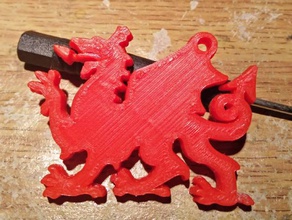 Waliser Drache Schlüsselanhänger cymru dragon Walisisch 3d print model - Mito3D