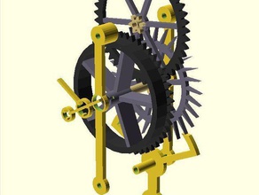 test jig clock minutes seconds only other clockwork library 3d escapement experiment gear mcad model openscad parametric printable project 3d print model - Mito3D