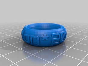 mon texte personnalisé anneau de bracelet la couronne chose mode 3d print model - Mito3D