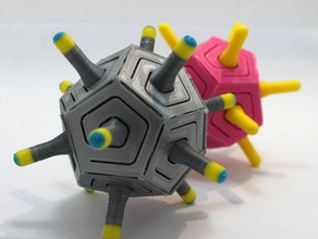 élastique de forme jouets mécaniques rebond la géométrie platonique solide sacrée printemps jouet 3d print model - Mito3D