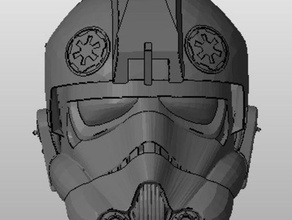 tie pilot helmet low poly costume star wars fighter 3d print model - Mito3D
