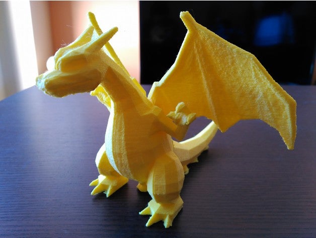 charizard suporte sólido jogos fogo pokemon de espessura 3D print model - Mito3D