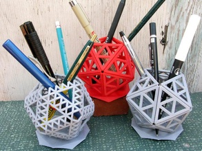 icosahedral pencil holders other icosahedron openscad 3d print model - Mito3D