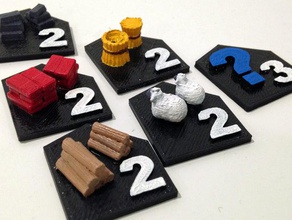 catan ports games harbor pieces settlers token tokens trade 3d print model - Mito3D