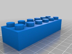 2x6 duplo brick construction toys customized 3d print model - Mito3D
