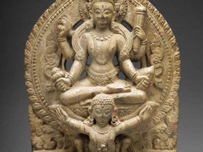 god vishnu riding his mount garuda 16th17th century scans replicas 3D print model - Mito3D