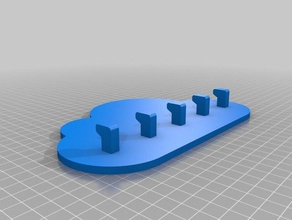 minha personalizado chave de gancho armazenamento em nuvem do agregado familiar 3d print model - Mito3D