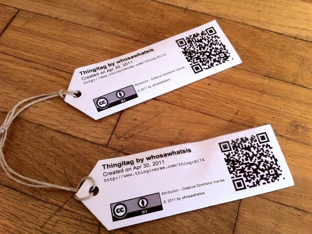 thingitag diy qr código qrcode bookmarklet javascript 3D print model - Mito3D