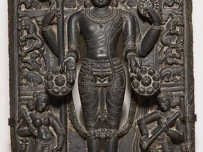 dios vishnu sus consortes sarasvati, lakshmi exploraciones las réplicas aic art chicago museo la escultura 3d print model - Mito3D