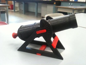 spring powered cannon toys & games cool gun 3d print model - Mito3D