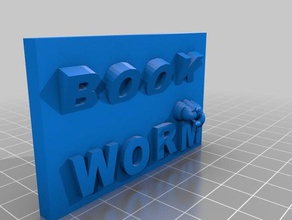 book worm rvs signs & logos 3d print model - Mito3D