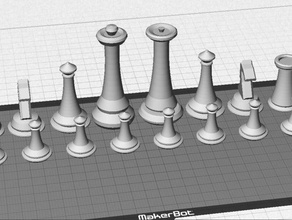minimalistische Schachspiel Schach minimalistisch set 3d print model - Mito3D