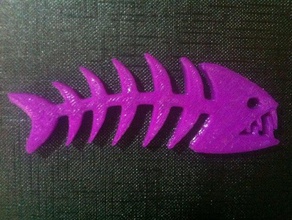fishbone Schmuck Amulett Knochen Fisch keychain 3d print model - Mito3D