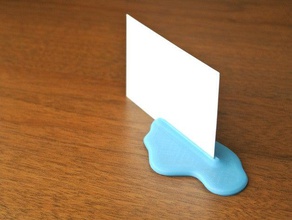 la flaque de carte support bureau visite porte-carte le titulaire message photo d'eau 3d print model - Mito3D